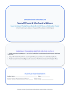 Sound Waves & Mechanical Waves Differentiation Stations sample page