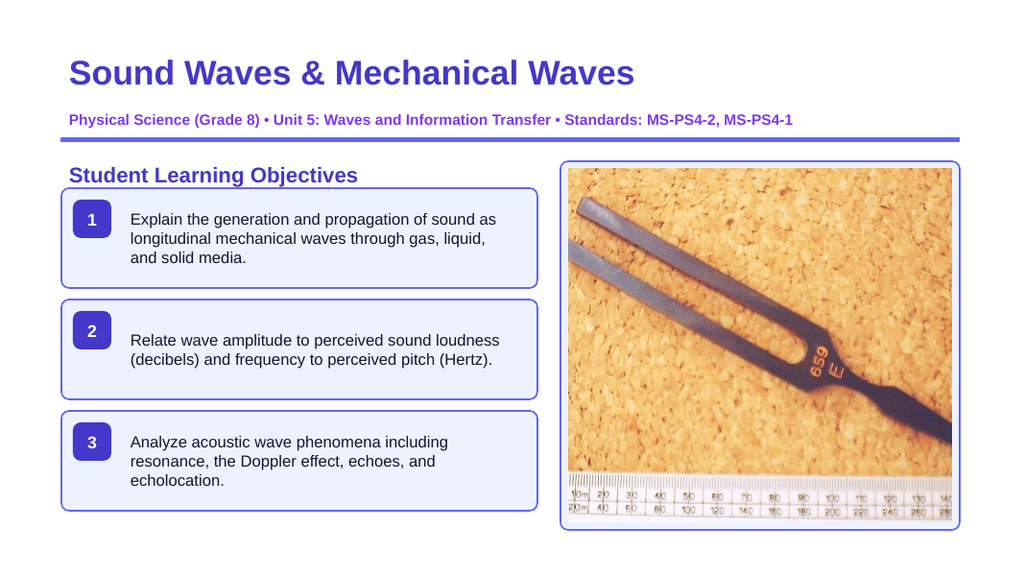Sound Waves & Mechanical Waves Slide Show Presentation sample page