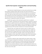 Specific Heat Capacity: Comparing Water and Sand Heating Rates Reading Worksheet sample page
