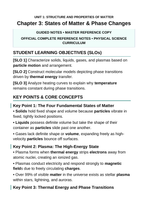 States of Matter & Phase Changes Guided Notes sample page
