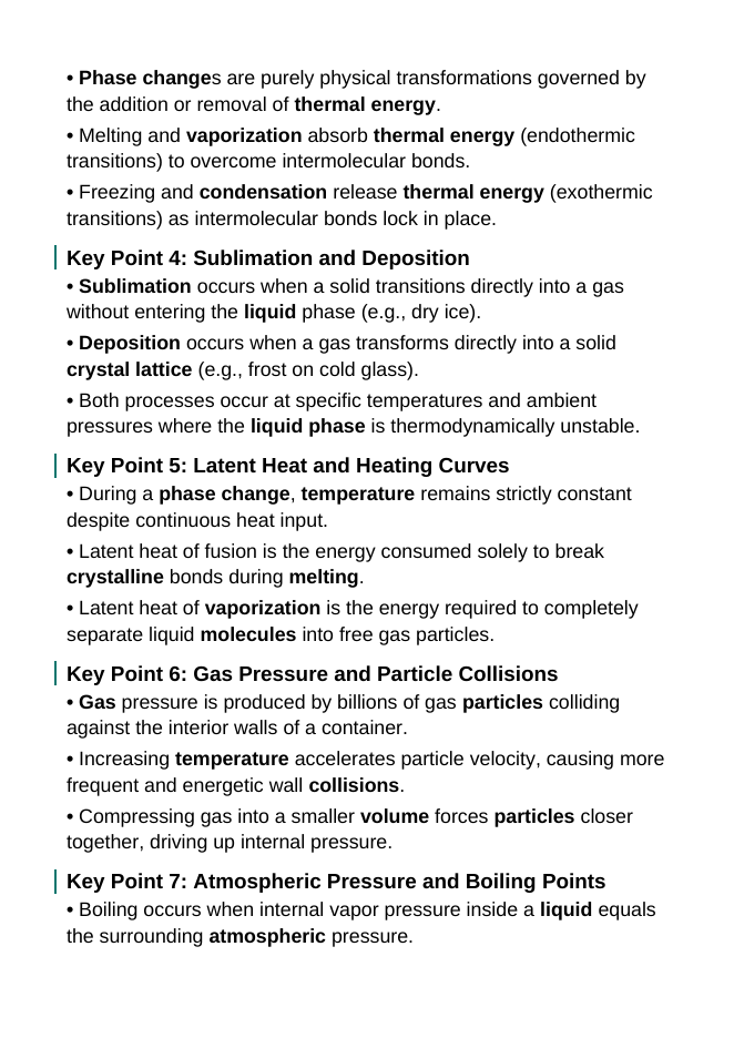 States of Matter & Phase Changes Guided Notes sample page