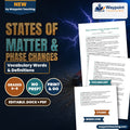 States of Matter & Phase Changes Vocabulary Words & Definitions cover
