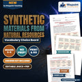 Synthetic Materials from Natural Resources Vocabulary Choice Board cover