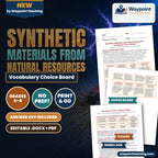 Synthetic Materials from Natural Resources Vocabulary Choice Board cover