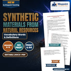 Synthetic Materials from Natural Resources Vocabulary Words & Definitions cover