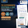 The Electromagnetic Spectrum & Light Fill-in-the-Blank Vocabulary Worksheet cover