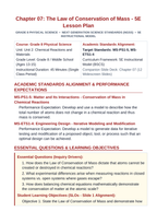 The Law of Conservation of Mass 5E Lesson Plan sample page