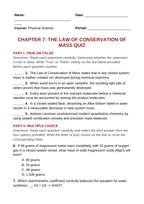 The Law of Conservation of Mass Lesson Quiz sample page