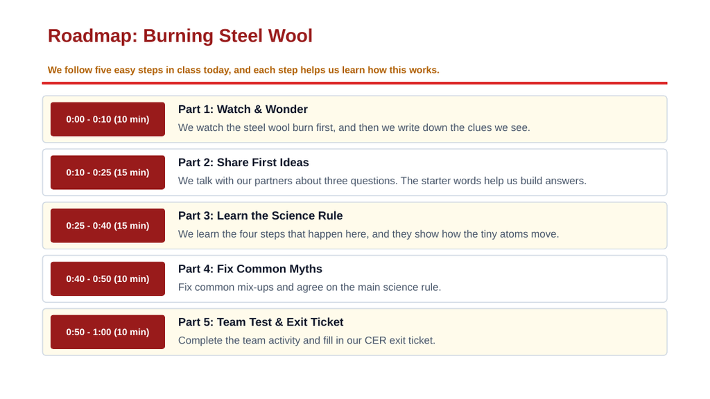 The Law of Conservation of Mass Scaffolded Phenomena-Based Lesson: Burning Steel Wool in a Sealed Flask Presentation sample page