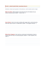 The Law of Conservation of Mass Scaffolded Phenomena-Based Lesson: Burning Steel Wool in a Sealed Flask Student Response Sheet sample page