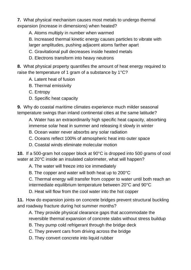 Thermal Energy & Particle Motion Lesson Quiz sample page