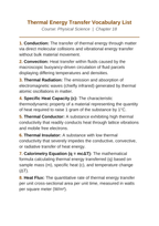 Thermal Energy Transfer Vocabulary Words & Definitions sample page