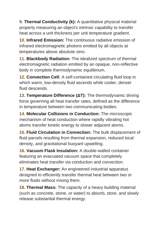 Thermal Energy Transfer Vocabulary Words & Definitions sample page