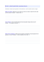 Wave Interactions with Matter Scaffolded Phenomena-Based Lesson: Why Does a Straw Look Bent in Water? Student Response Sheet sample page